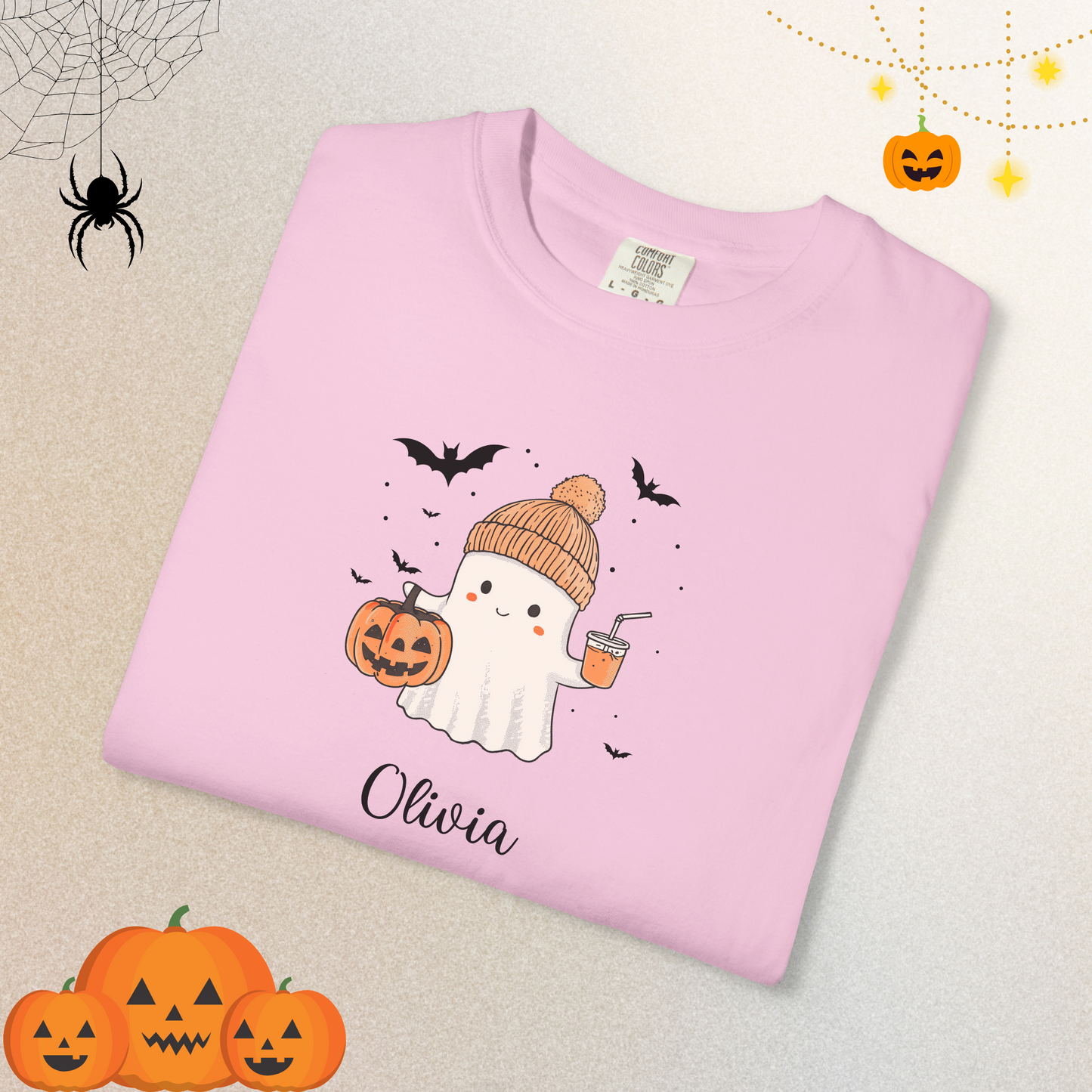 Custom Halloween Ghost T-shirt Halloween Ghost T-shirt, Personalized Fall Shirt