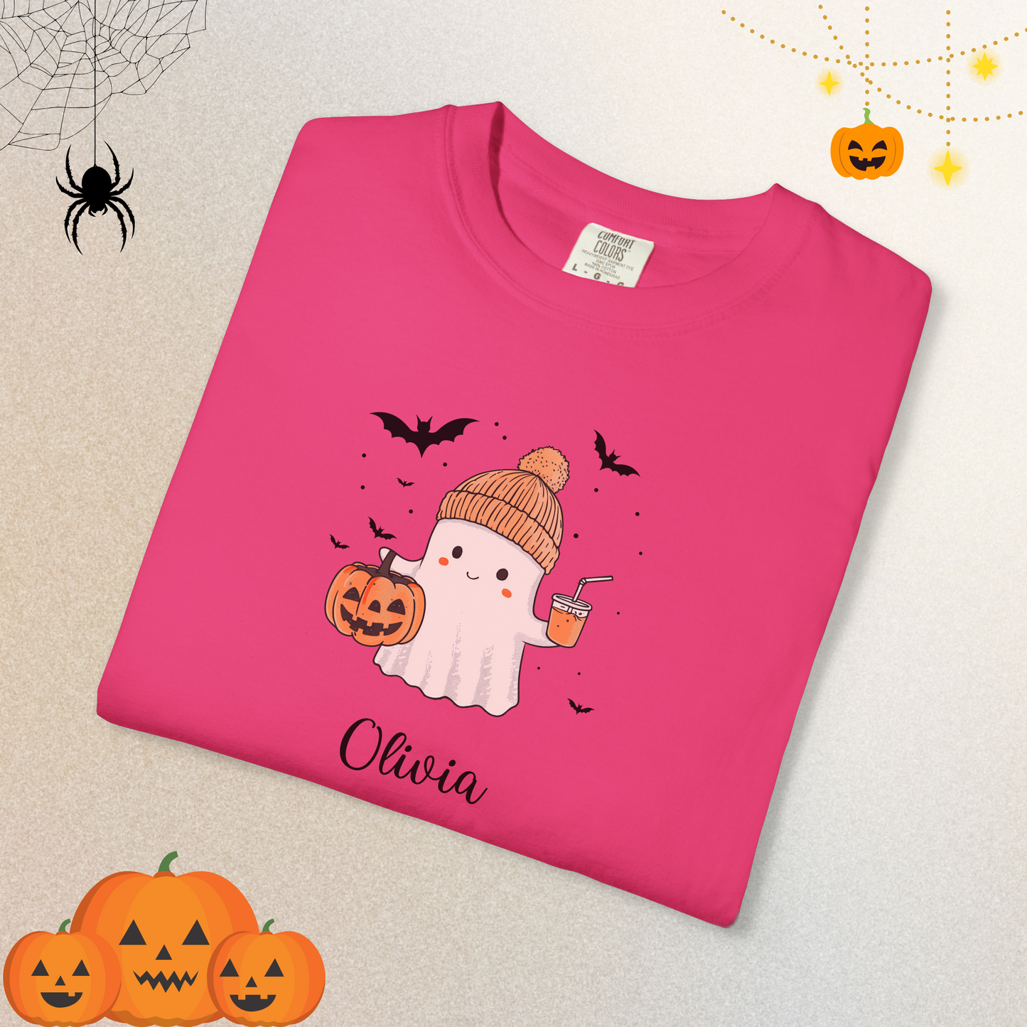 Custom Halloween Ghost T-shirt Halloween Ghost T-shirt, Personalized Fall Shirt