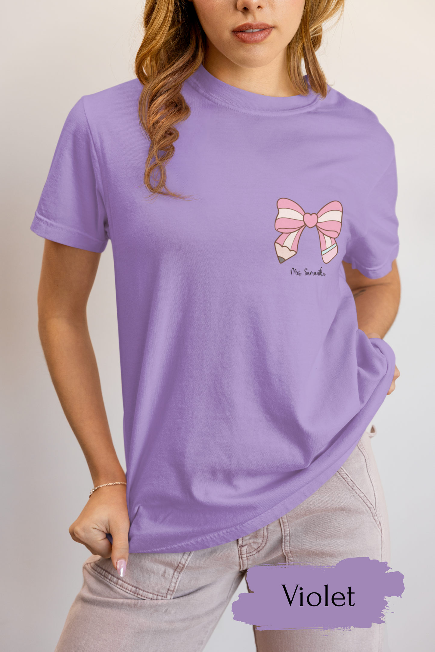 Custom Teacher T-Shirts, Teach Comfort Colors, New Teacher Shirt, Teacher Outfit Back to School, Cute Kindergarten Teacher Tee
