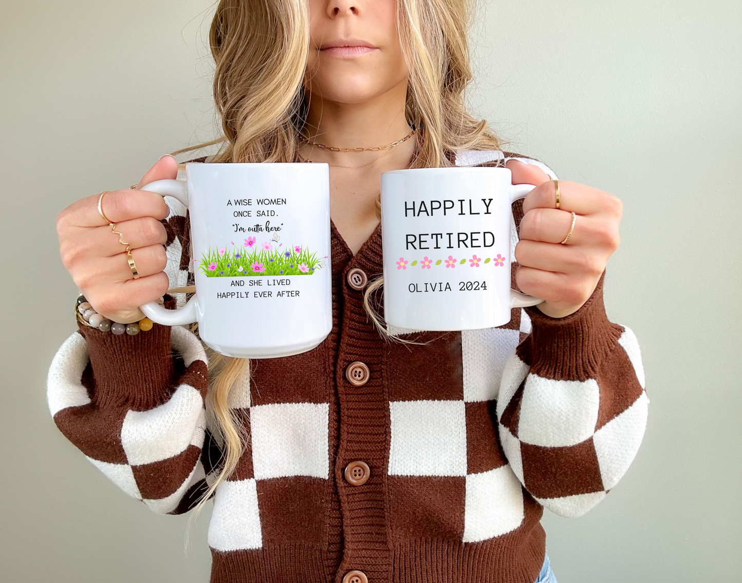 A Wise Woman Once Said Retirement Mug Personalized Funny Gift for Retired Coworker Boss Friend or Her Custom Coffee Cup for Women