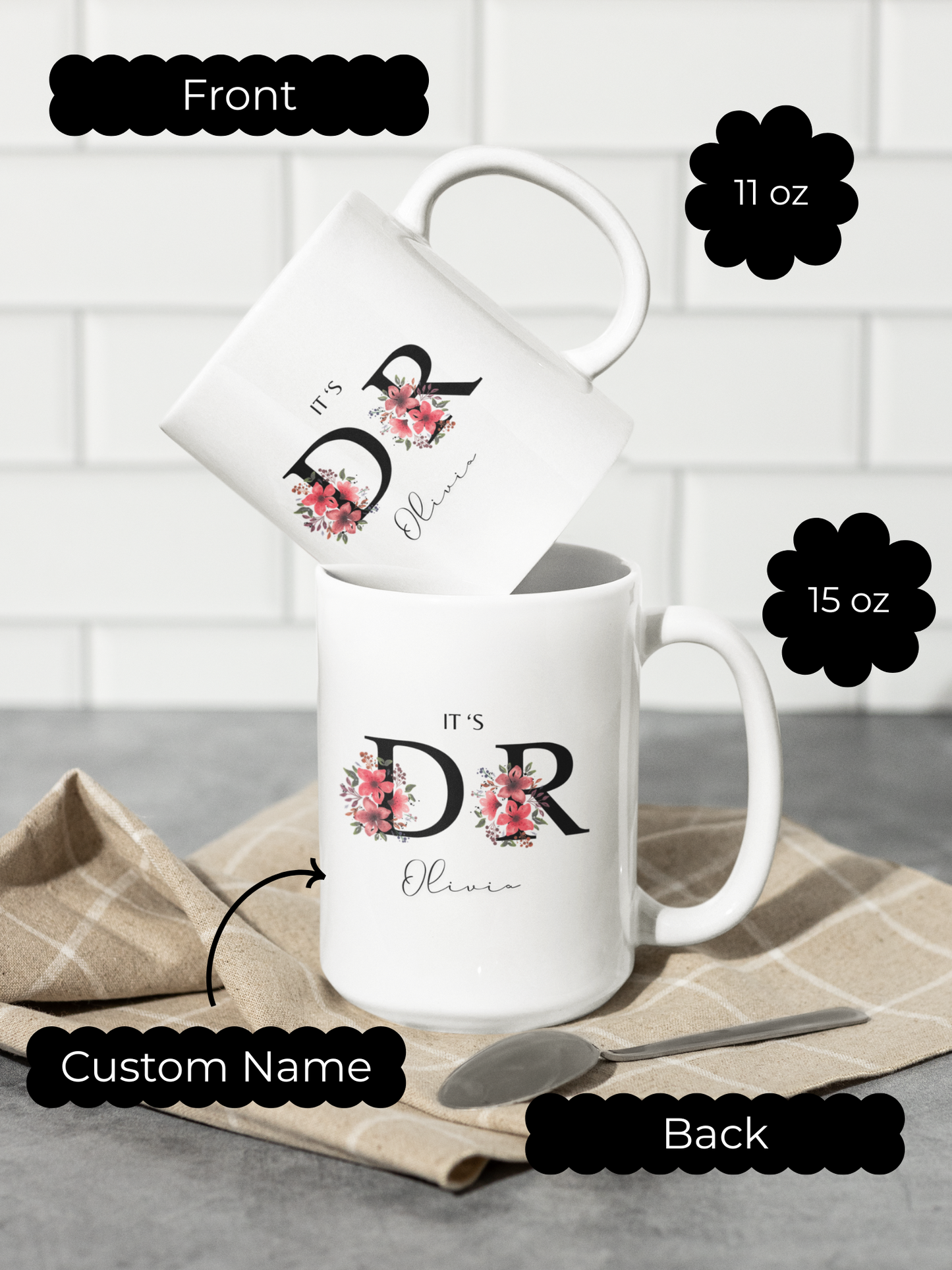 Personalized Doctor Coffee Mug Custom Gift for New Doctor Medical Student or PhD Graduation Mug for Doctor Appreciation or Birthday Use