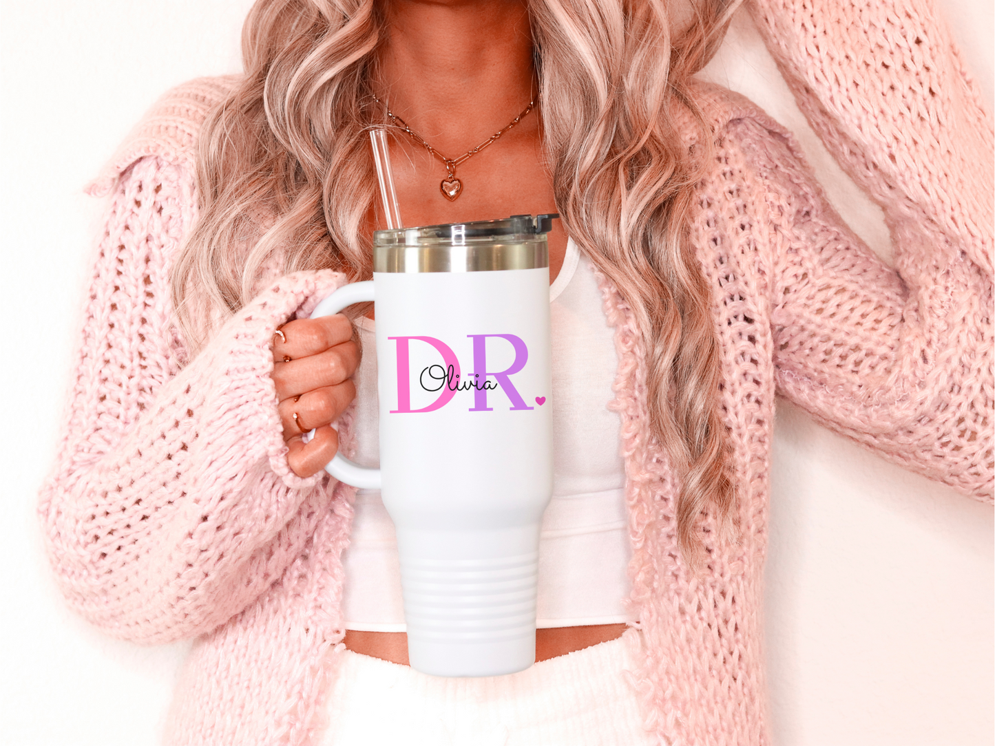 Stylish Insulated Travel Mug, 40oz - Personalized Drinkware for Coffee Lovers, Outdoor Adventures, Gift for Her, Custom Design