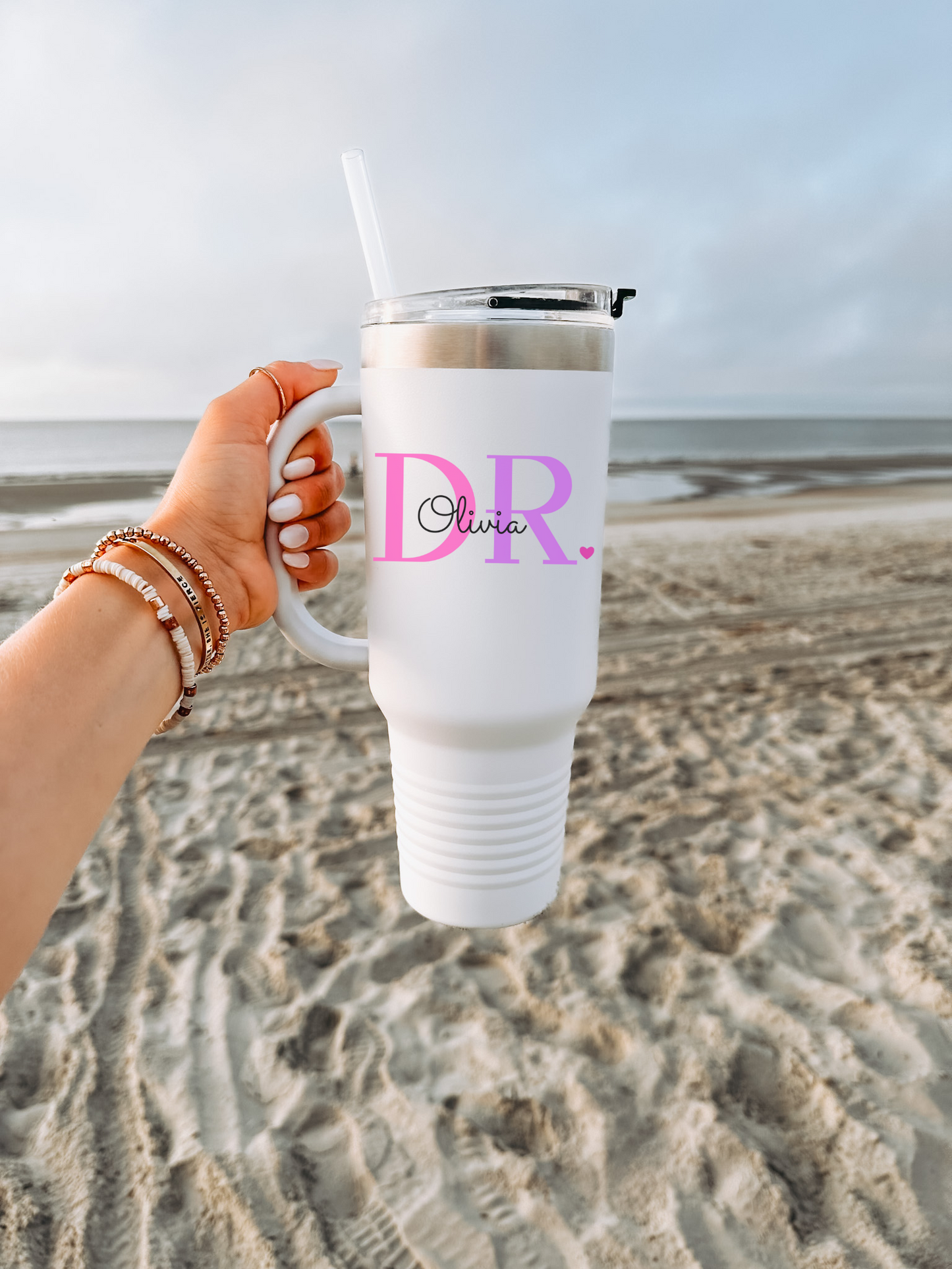 Stylish Insulated Travel Mug, 40oz - Personalized Drinkware for Coffee Lovers, Outdoor Adventures, Gift for Her, Custom Design