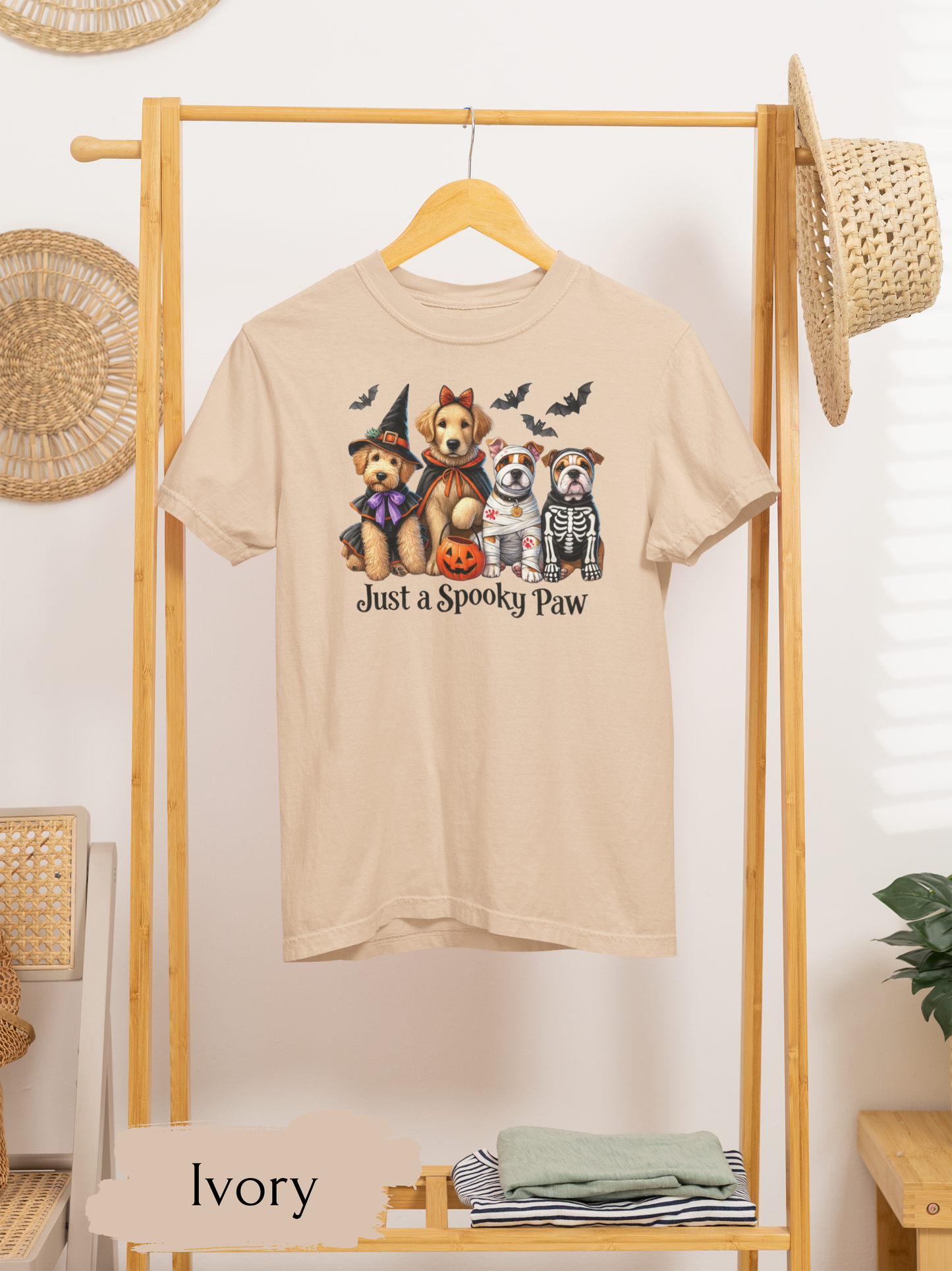 Spooky Paw Halloween T-Shirt | Dog Lover Halloween Shirt for Women & Adults