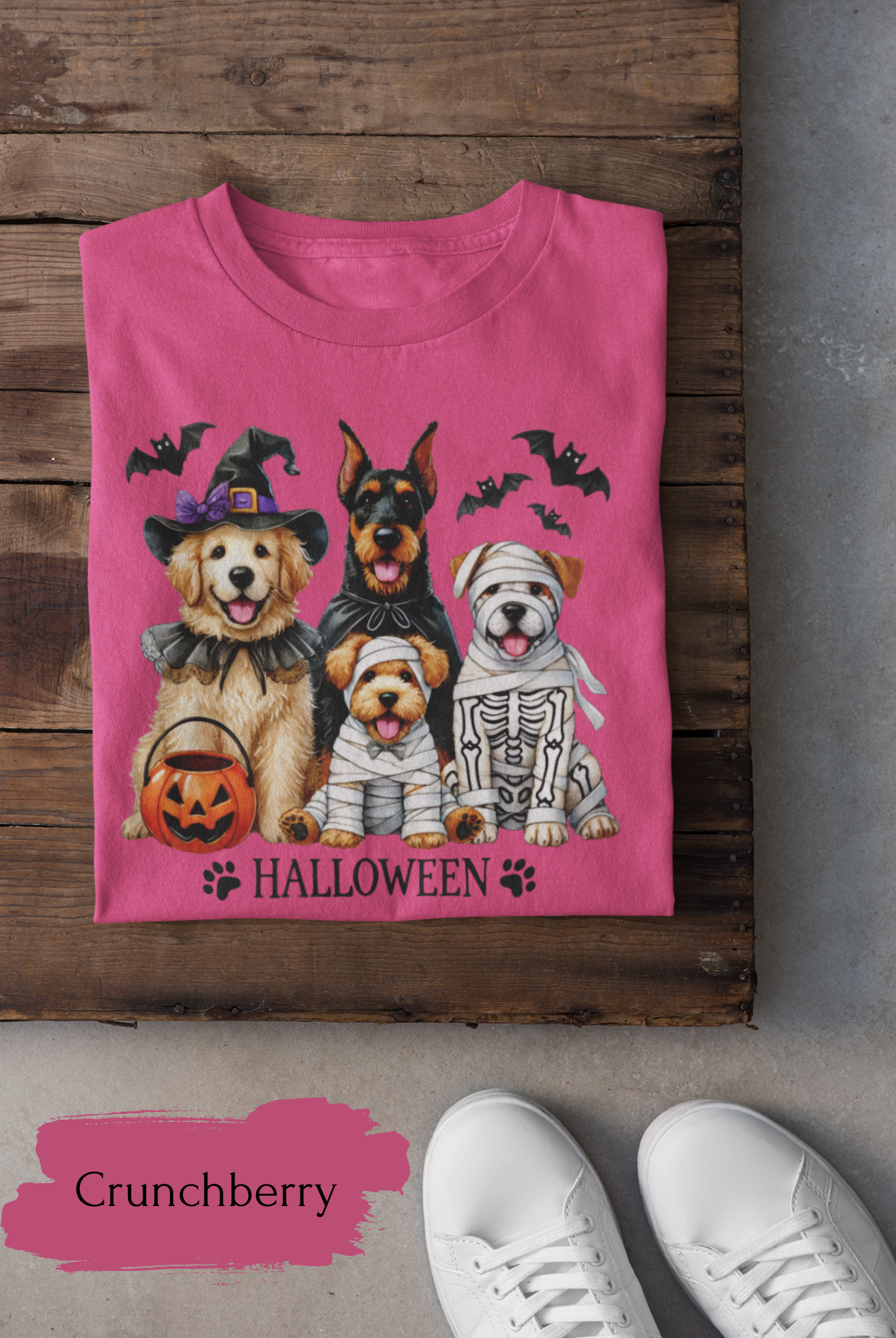 Dog Lover Spooky Paw Halloween T-Shirt | Cute Fall Shirt for Women & Adults