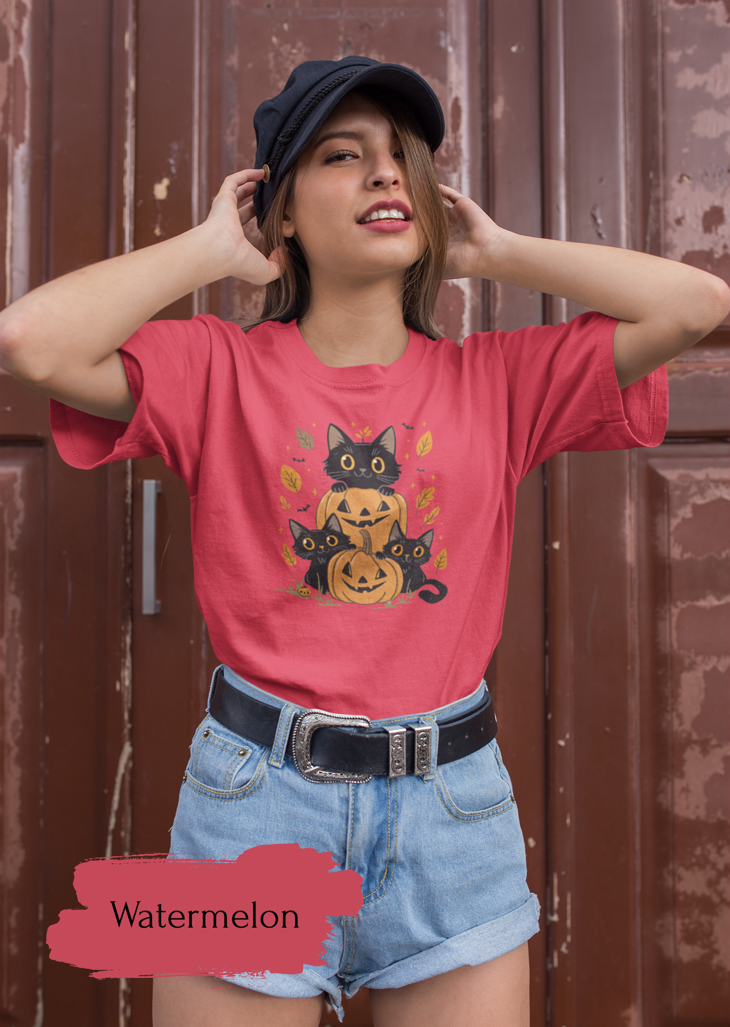 Halloween Ghost Cat Shirt | Cute Cat Halloween Shirt for Women & Adults | Fall Tee