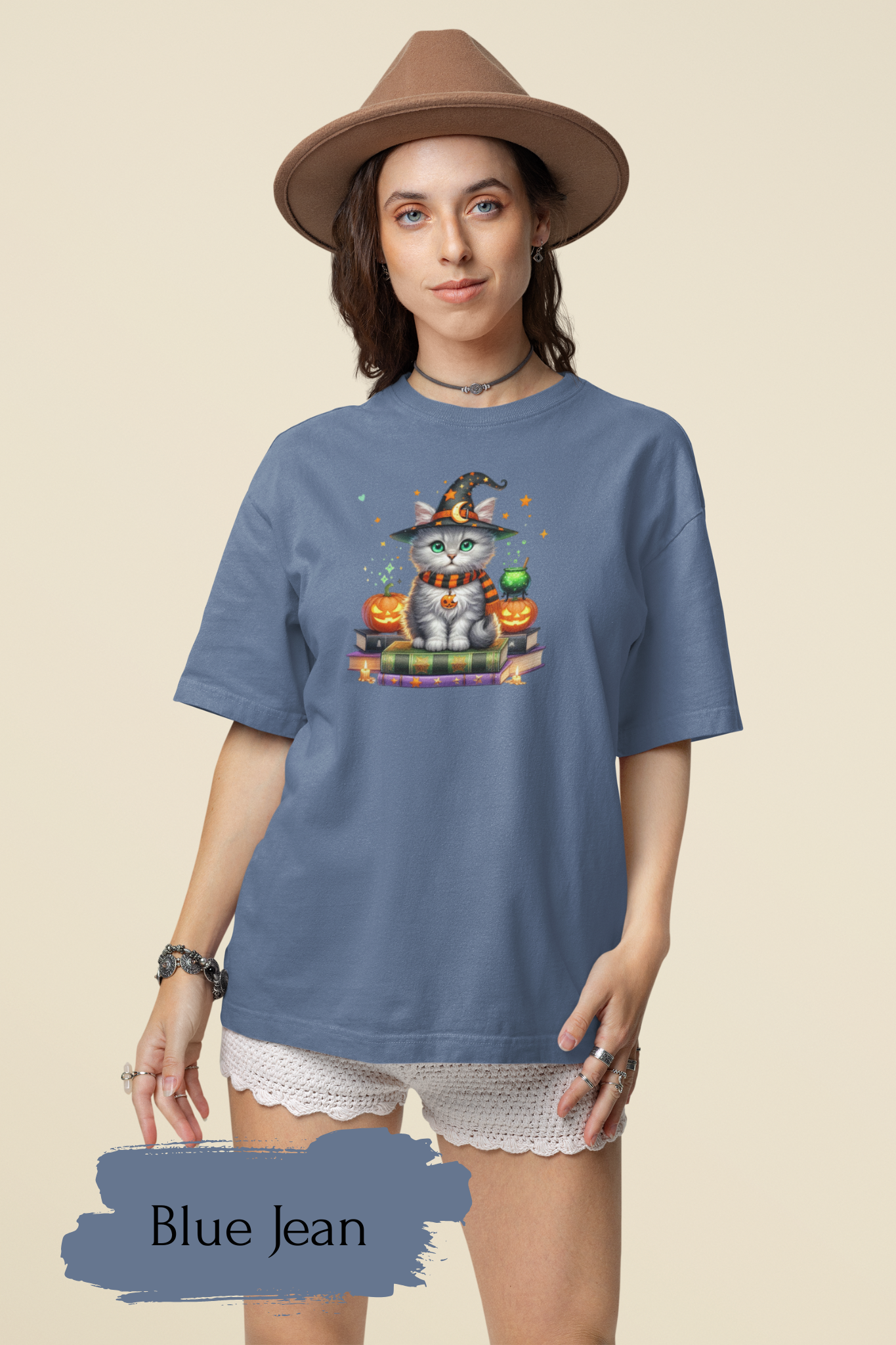 Cute Ghost Cat Halloween Shirt | Spooky Black Cat Tee for Women & Adults | Fall Graphic T-Shirt