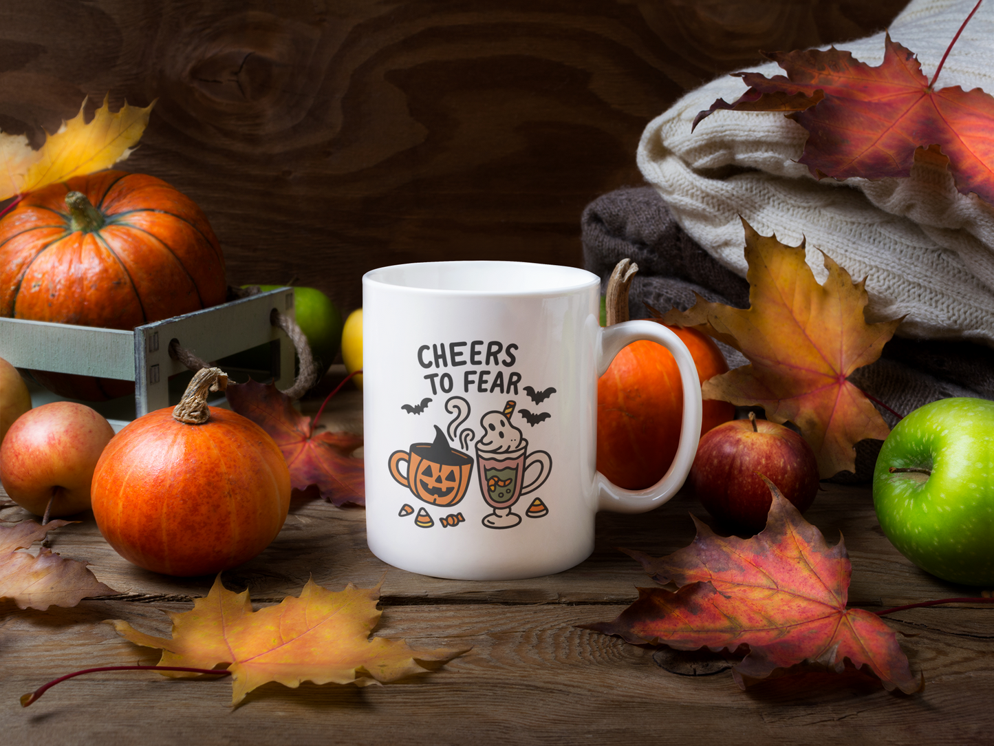 Halloween-Themed Ceramic Mug, Cute Ghost Design, Funny Coffee Cup for Fall Celebrations, Unique Gift for Halloween Season