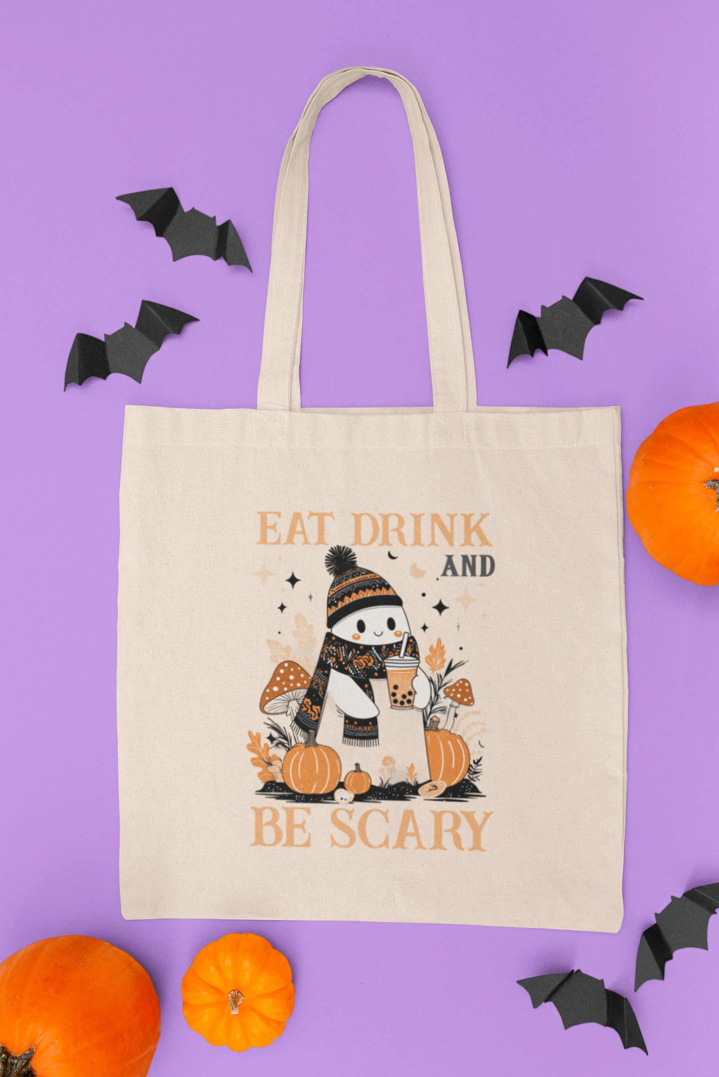 Halloween Penguin Tote Bag, Funny Trick or Treat Bag, Gift for Halloween Lovers