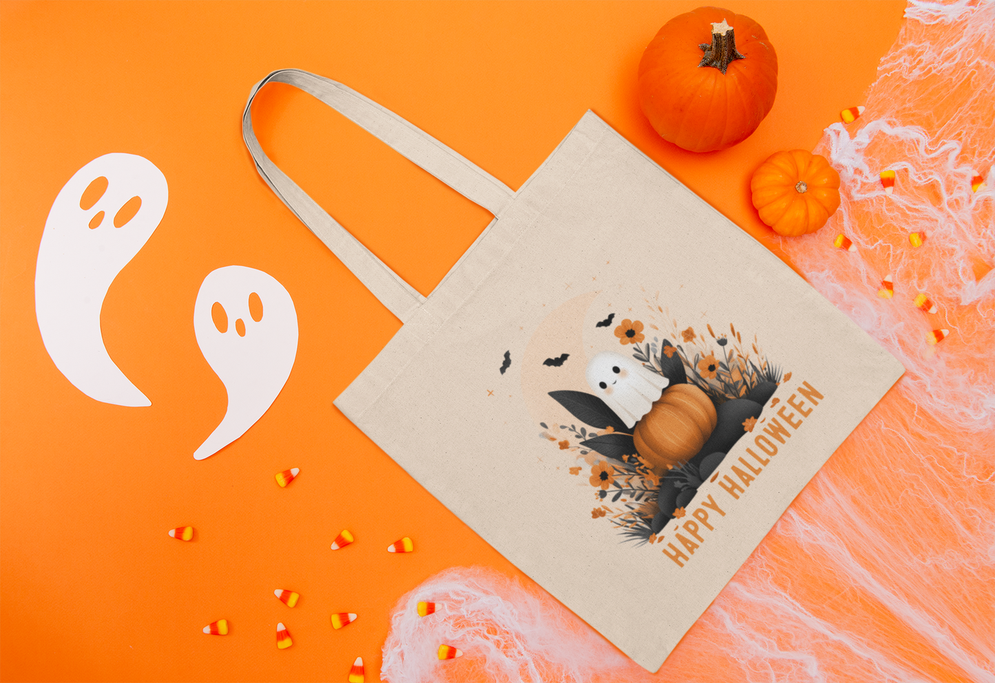 Halloween Cotton Canvas Tote Bag, Trick-or-Treat Bag