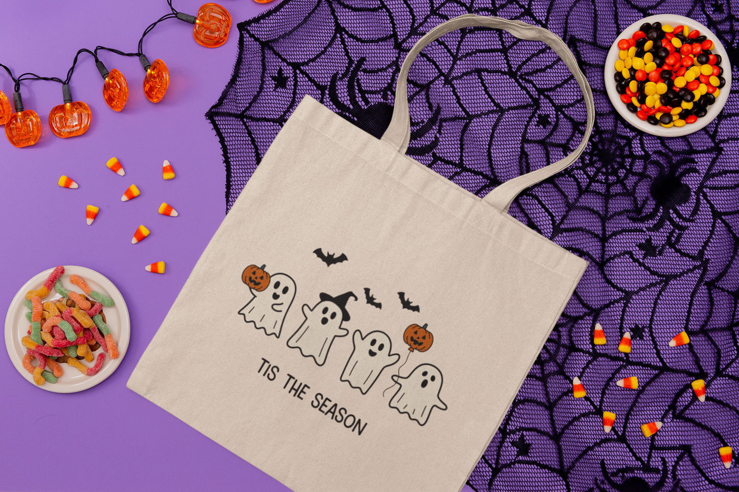 Tote Bag with Halloween Vibes, Perfect for Trick-or-Treating