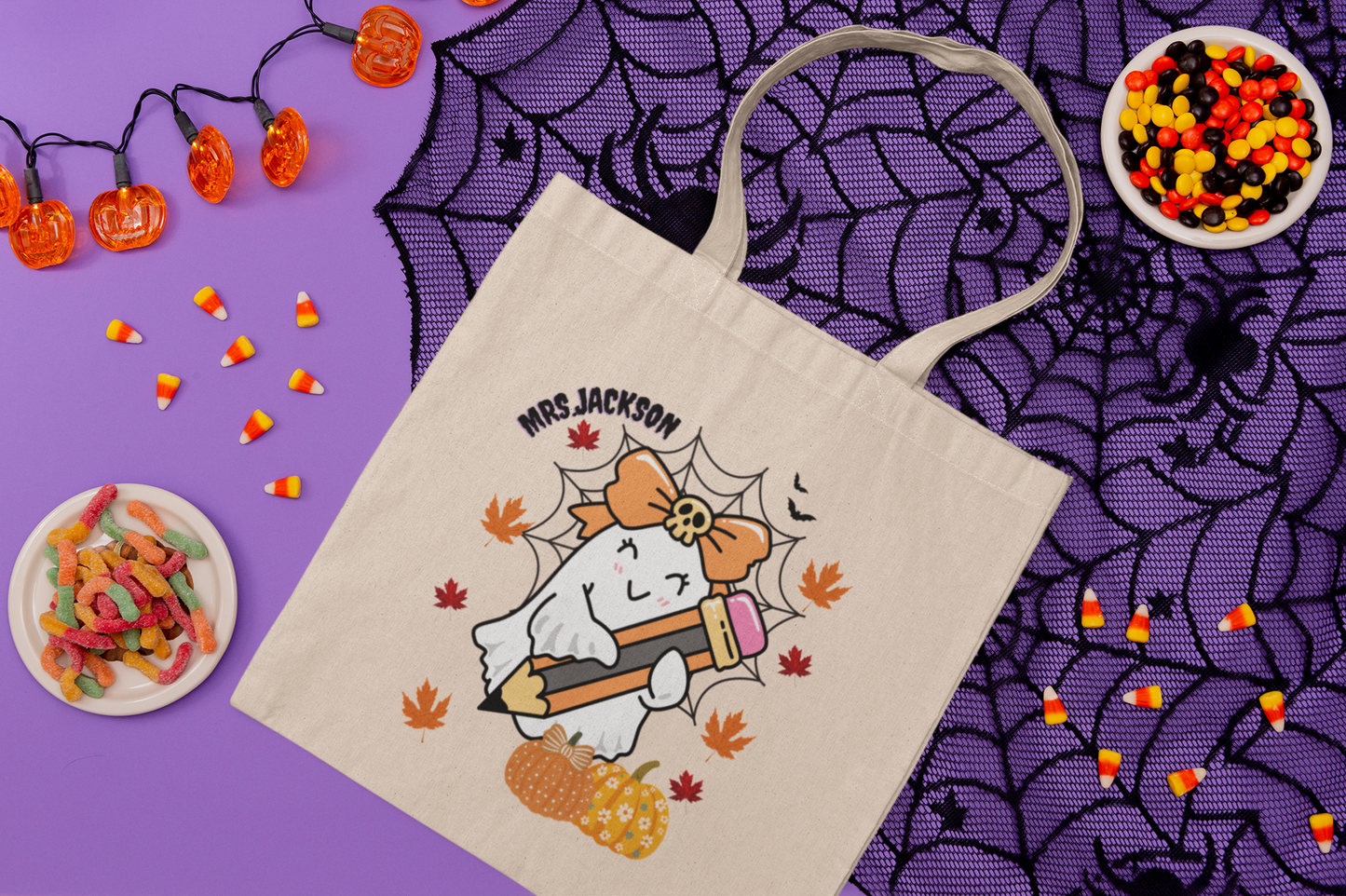 Cute Halloween Tote Bag for Teachers