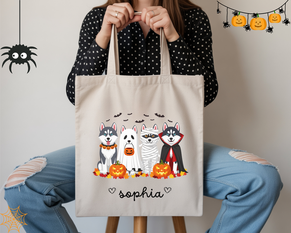 Adorable Pet-Inspired Tote Bag for Dog Lovers , Tote Bag for Halloween