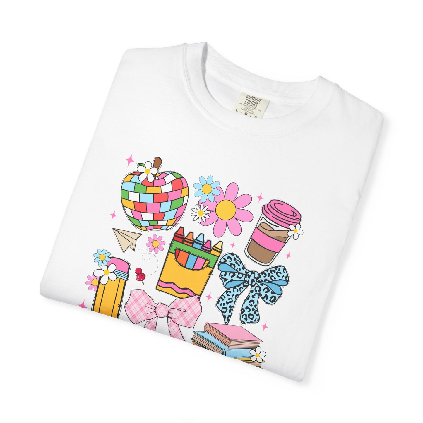 Teacher T-Shirts Comfort Colors, Coquette Teacher Trendy Educator Gifts, In My Teaching Era Shirt for School with Custom Name Back to School