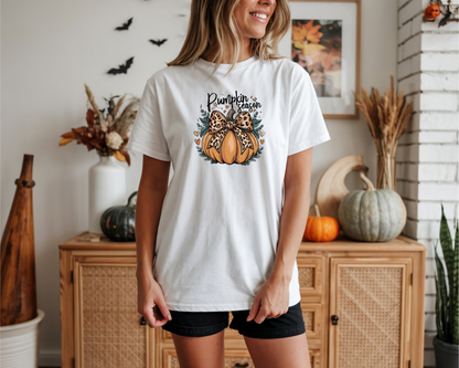 Coquette Pumpkin Shirt – Cute Halloween T-Shirt for Women