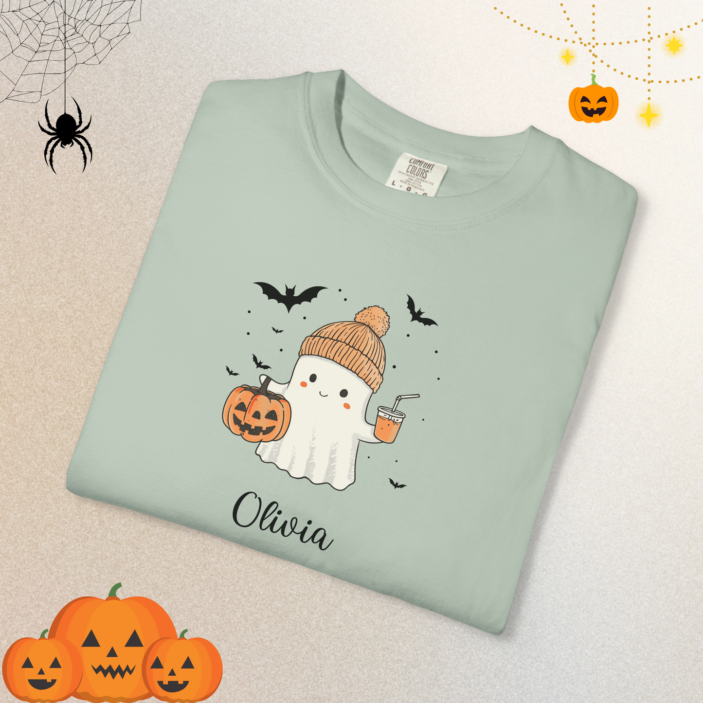 Custom Halloween Ghost T-shirt Halloween Ghost T-shirt, Personalized Fall Shirt