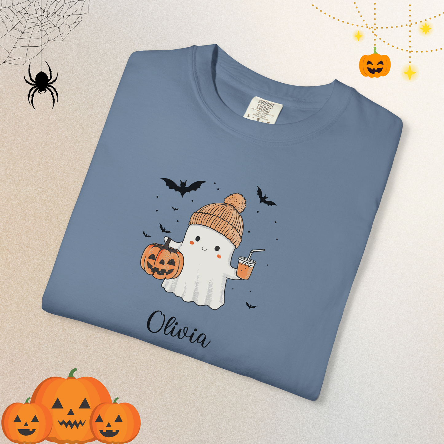 Custom Halloween Ghost T-shirt Halloween Ghost T-shirt, Personalized Fall Shirt