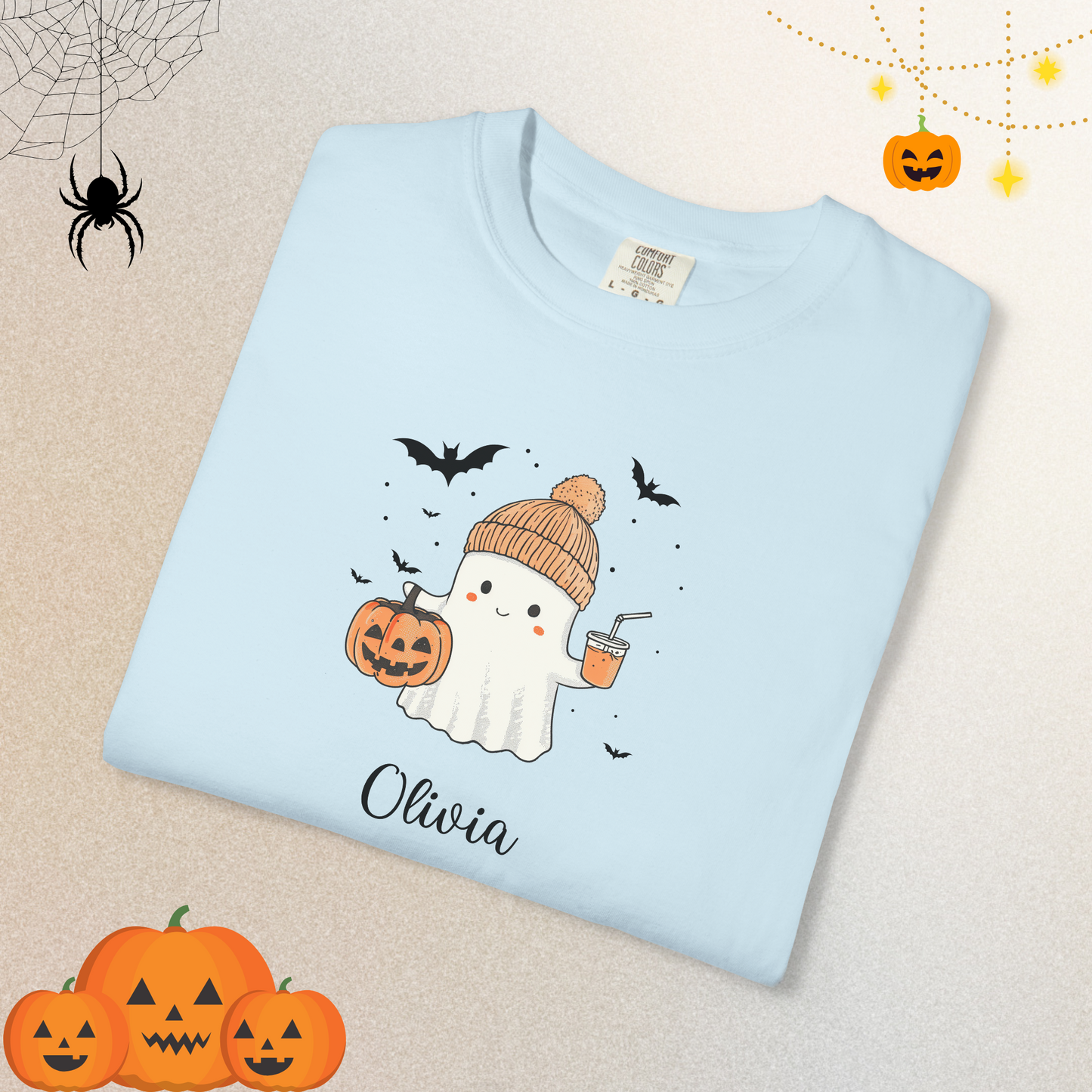 Custom Halloween Ghost T-shirt Halloween Ghost T-shirt, Personalized Fall Shirt