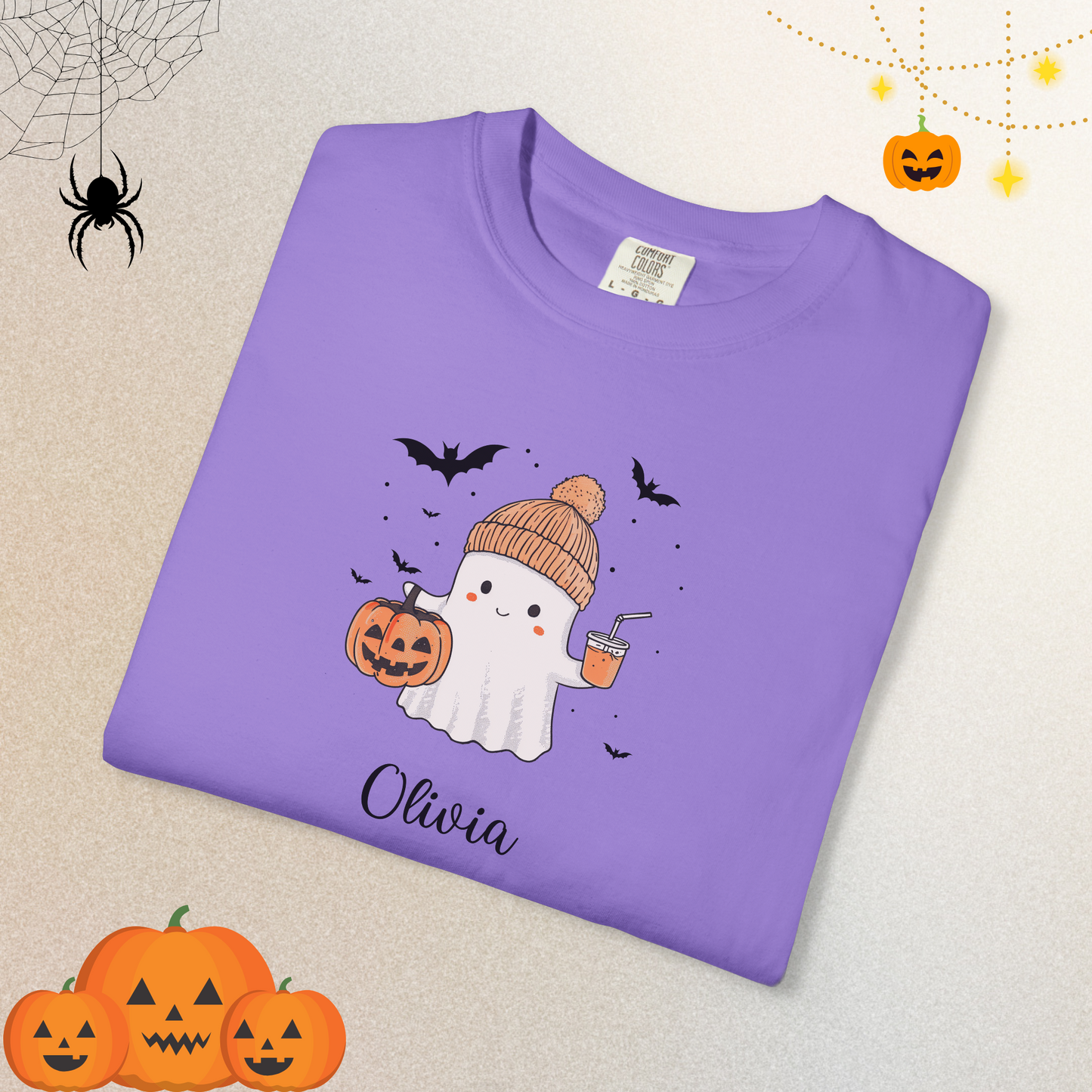 Custom Halloween Ghost T-shirt Halloween Ghost T-shirt, Personalized Fall Shirt