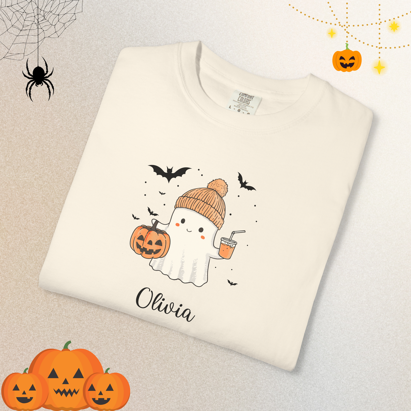 Custom Halloween Ghost T-shirt Halloween Ghost T-shirt, Personalized Fall Shirt