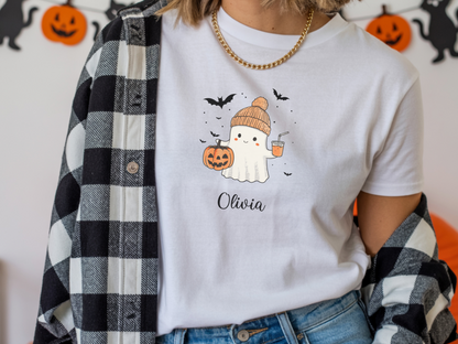 Custom Halloween Ghost T-shirt Halloween Ghost T-shirt, Personalized Fall Shirt