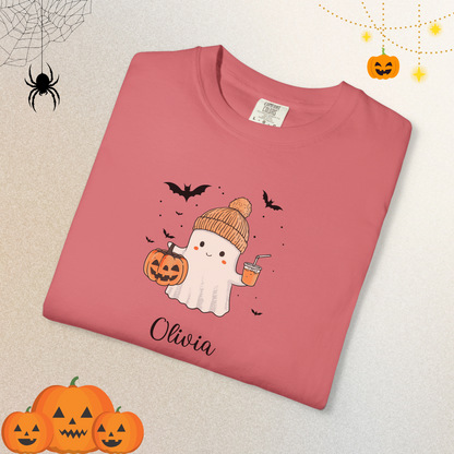Custom Halloween Ghost T-shirt Halloween Ghost T-shirt, Personalized Fall Shirt