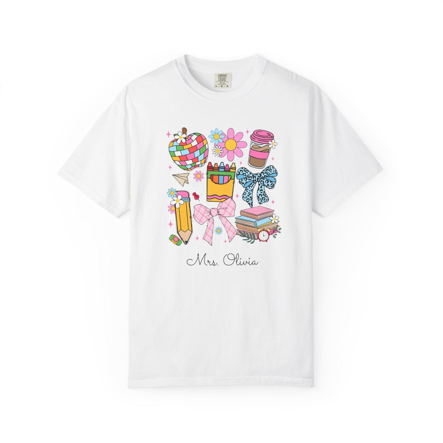 Teacher T-Shirts Comfort Colors, Coquette Teacher Trendy Educator Gifts, In My Teaching Era Shirt for School with Custom Name Back to School