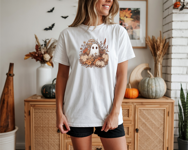 Boo and Pumpkins Crew Shirts | Halloween Shirt for Women & Adults