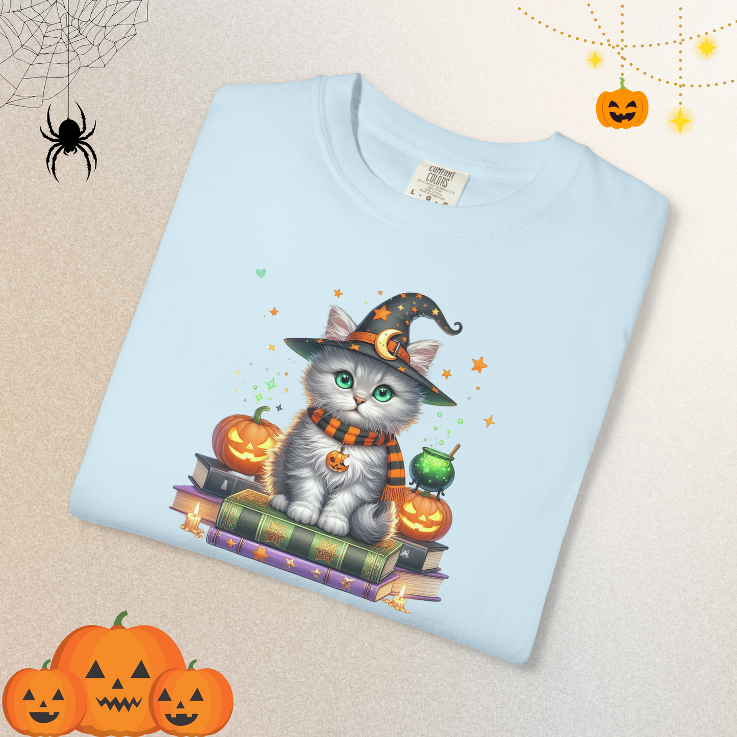 Cute Ghost Cat Halloween Shirt | Spooky Black Cat Tee for Women & Adults | Fall Graphic T-Shirt
