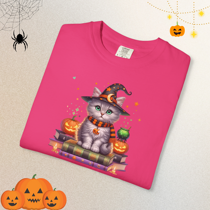 Cute Ghost Cat Halloween Shirt | Spooky Black Cat Tee for Women & Adults | Fall Graphic T-Shirt