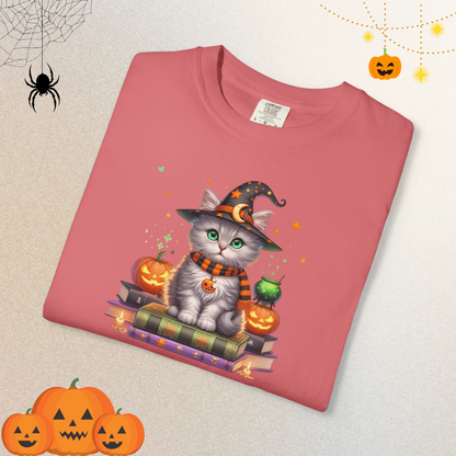 Cute Ghost Cat Halloween Shirt | Spooky Black Cat Tee for Women & Adults | Fall Graphic T-Shirt