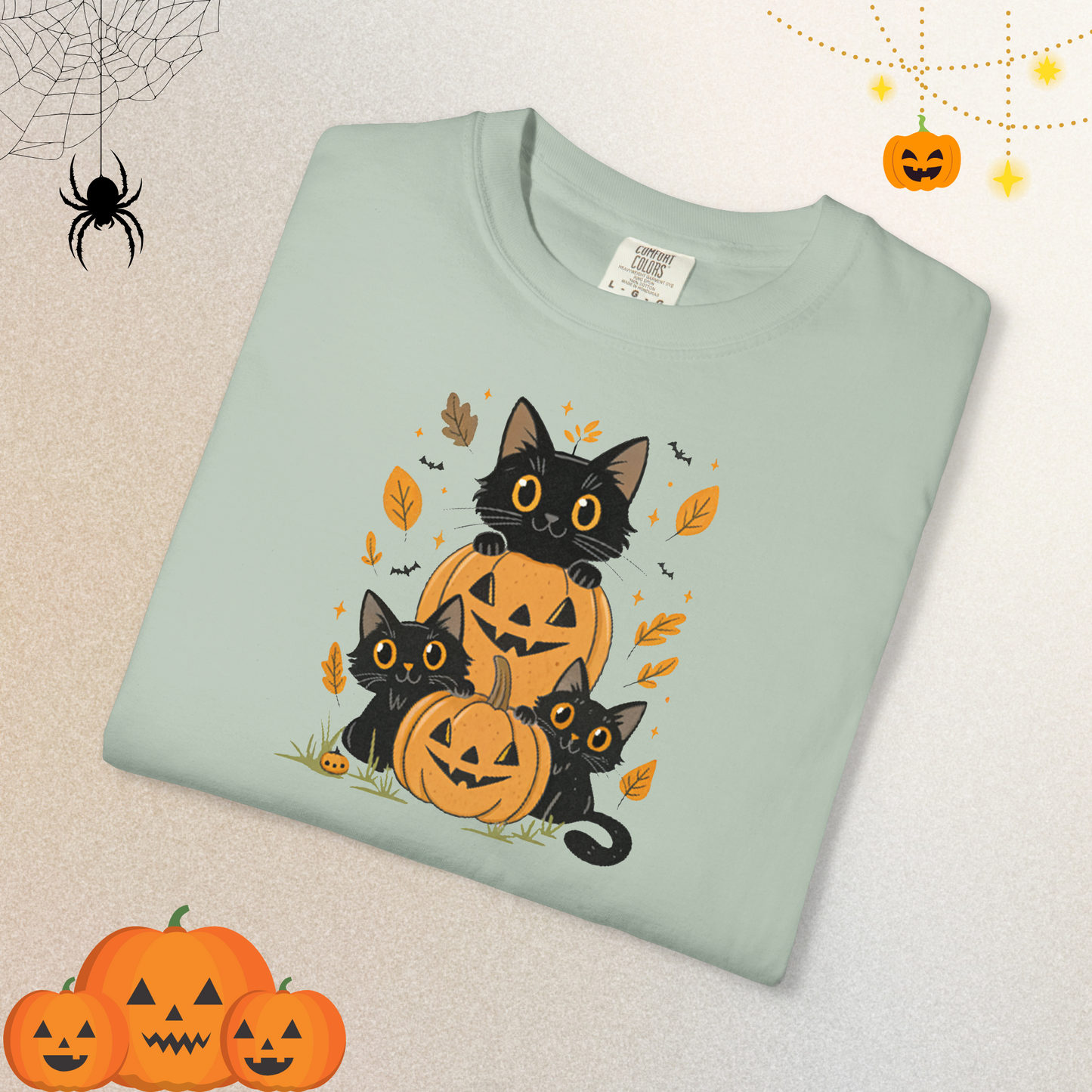 Halloween Ghost Cat Shirt | Cute Cat Halloween Shirt for Women & Adults | Fall Tee
