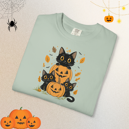 Halloween Ghost Cat Shirt | Cute Cat Halloween Shirt for Women & Adults | Fall Tee