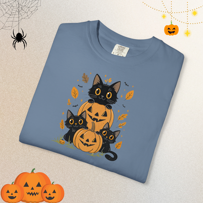 Halloween Ghost Cat Shirt | Cute Cat Halloween Shirt for Women & Adults | Fall Tee