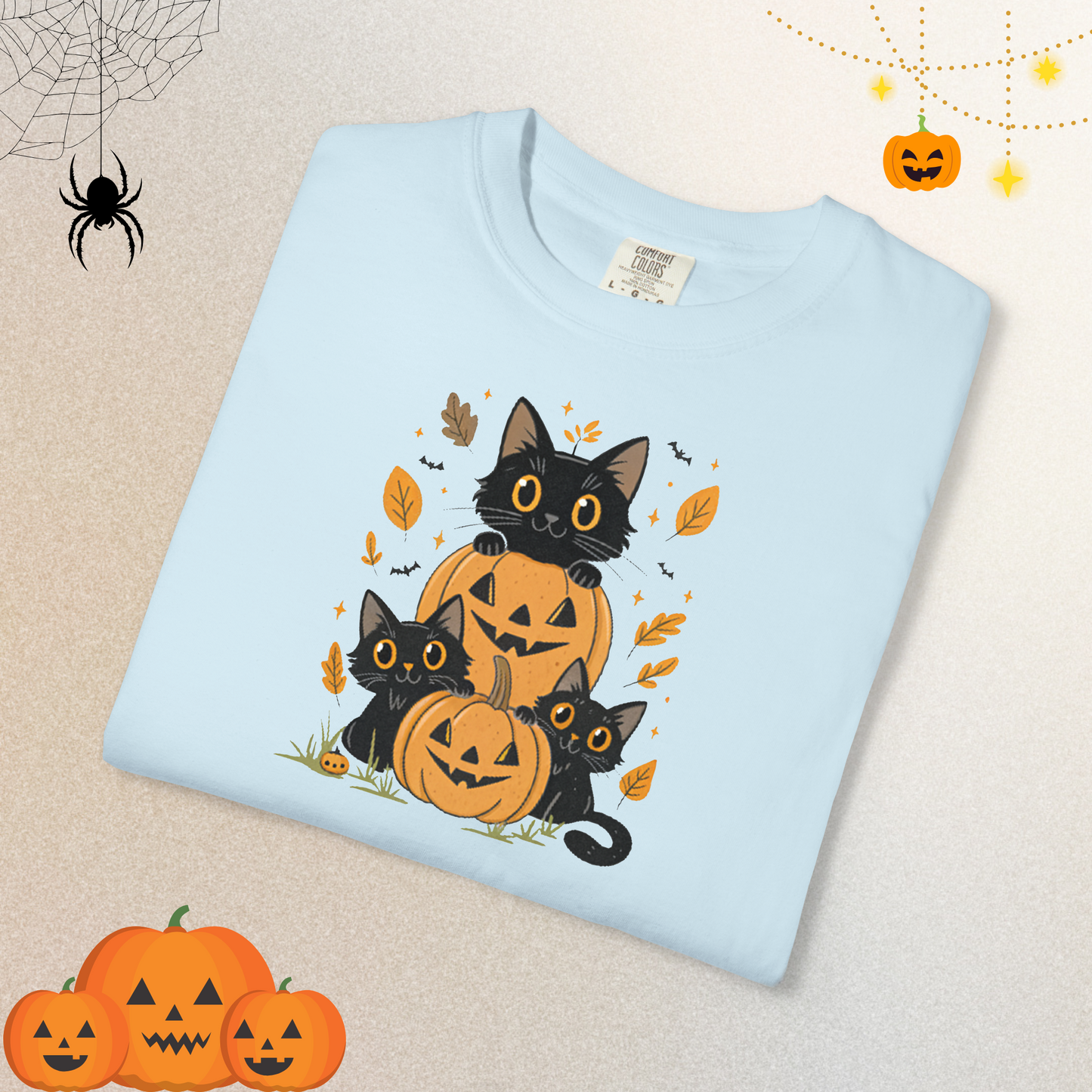Halloween Ghost Cat Shirt | Cute Cat Halloween Shirt for Women & Adults | Fall Tee