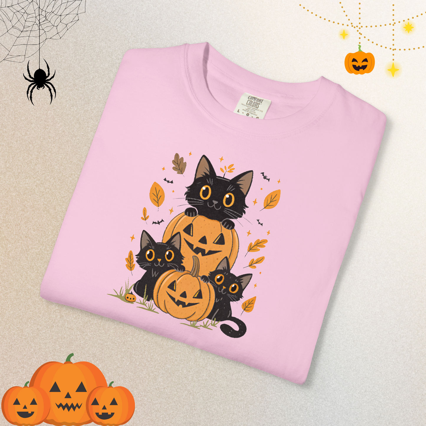 Halloween Ghost Cat Shirt | Cute Cat Halloween Shirt for Women & Adults | Fall Tee