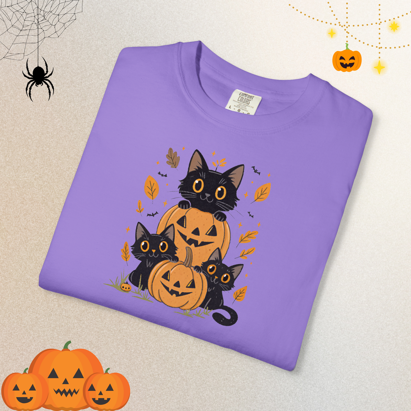 Halloween Ghost Cat Shirt | Cute Cat Halloween Shirt for Women & Adults | Fall Tee