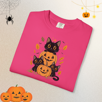 Halloween Ghost Cat Shirt | Cute Cat Halloween Shirt for Women & Adults | Fall Tee