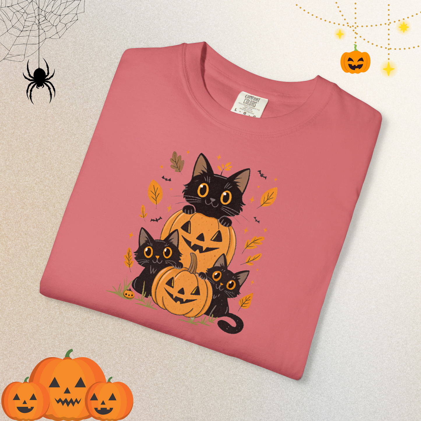 Halloween Ghost Cat Shirt | Cute Cat Halloween Shirt for Women & Adults | Fall Tee