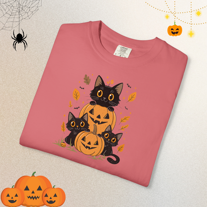 Halloween Ghost Cat Shirt | Cute Cat Halloween Shirt for Women & Adults | Fall Tee