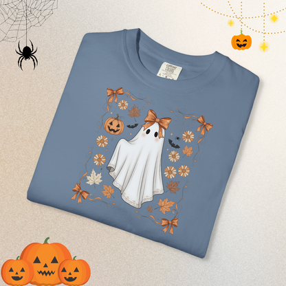 Halloween Lace Ghost Sweatshirt | Cute Floral Ghost Sweater Shirt for Women & Adults