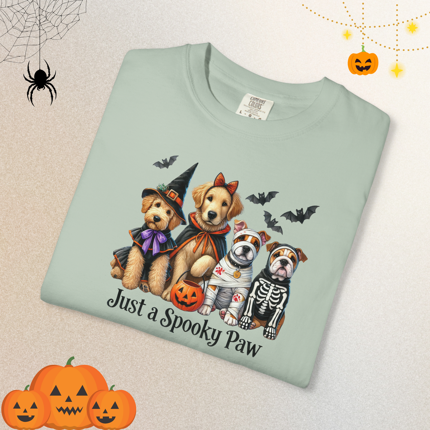Spooky Paw Halloween T-Shirt | Dog Lover Halloween Shirt for Women & Adults