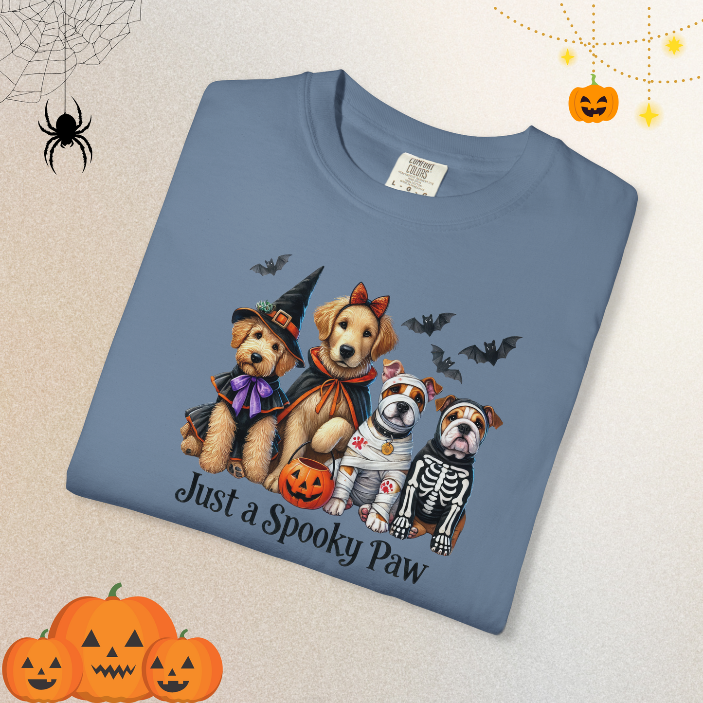 Spooky Paw Halloween T-Shirt | Dog Lover Halloween Shirt for Women & Adults