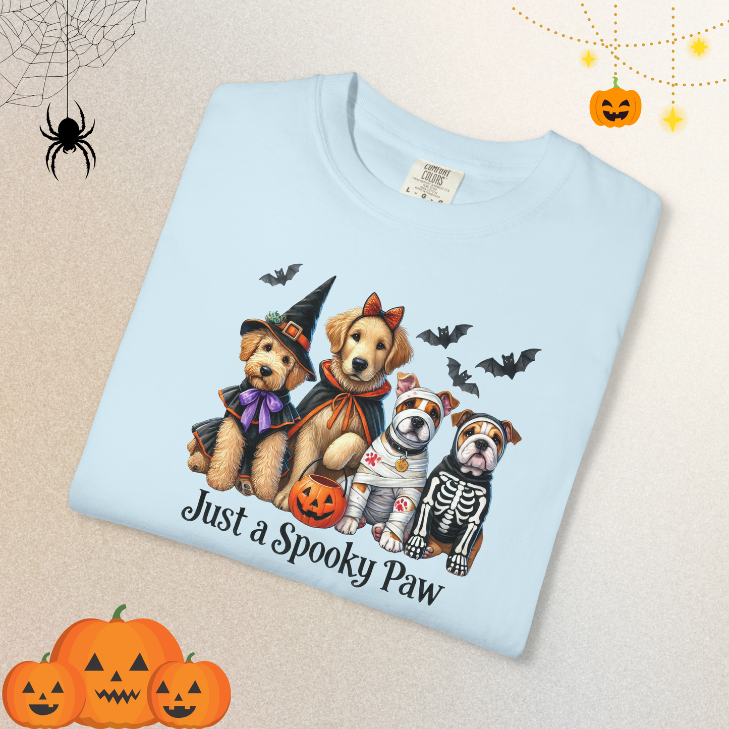 Spooky Paw Halloween T-Shirt | Dog Lover Halloween Shirt for Women & Adults