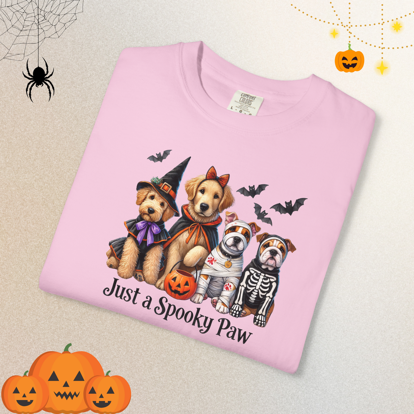 Spooky Paw Halloween T-Shirt | Dog Lover Halloween Shirt for Women & Adults