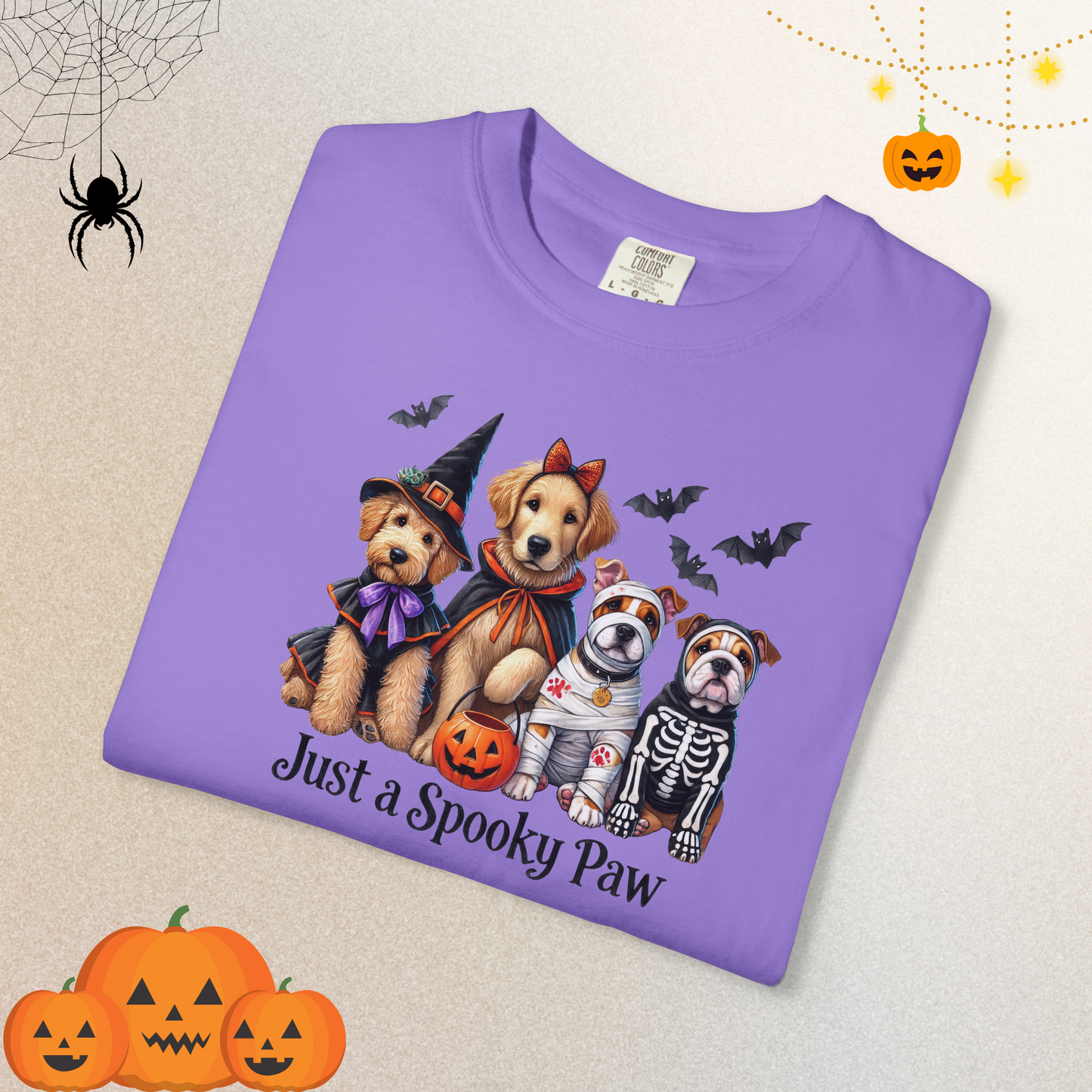 Spooky Paw Halloween T-Shirt | Dog Lover Halloween Shirt for Women & Adults