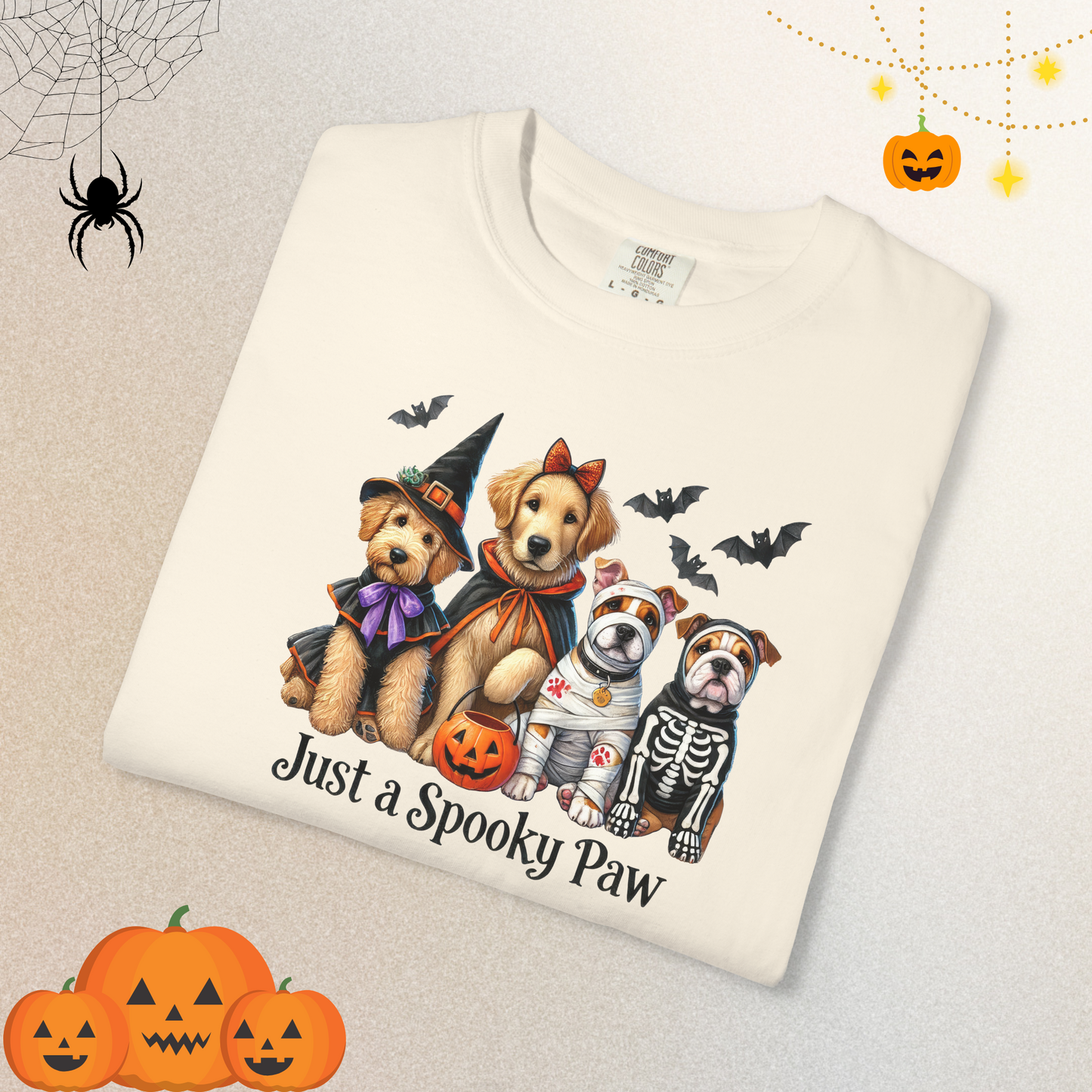 Spooky Paw Halloween T-Shirt | Dog Lover Halloween Shirt for Women & Adults