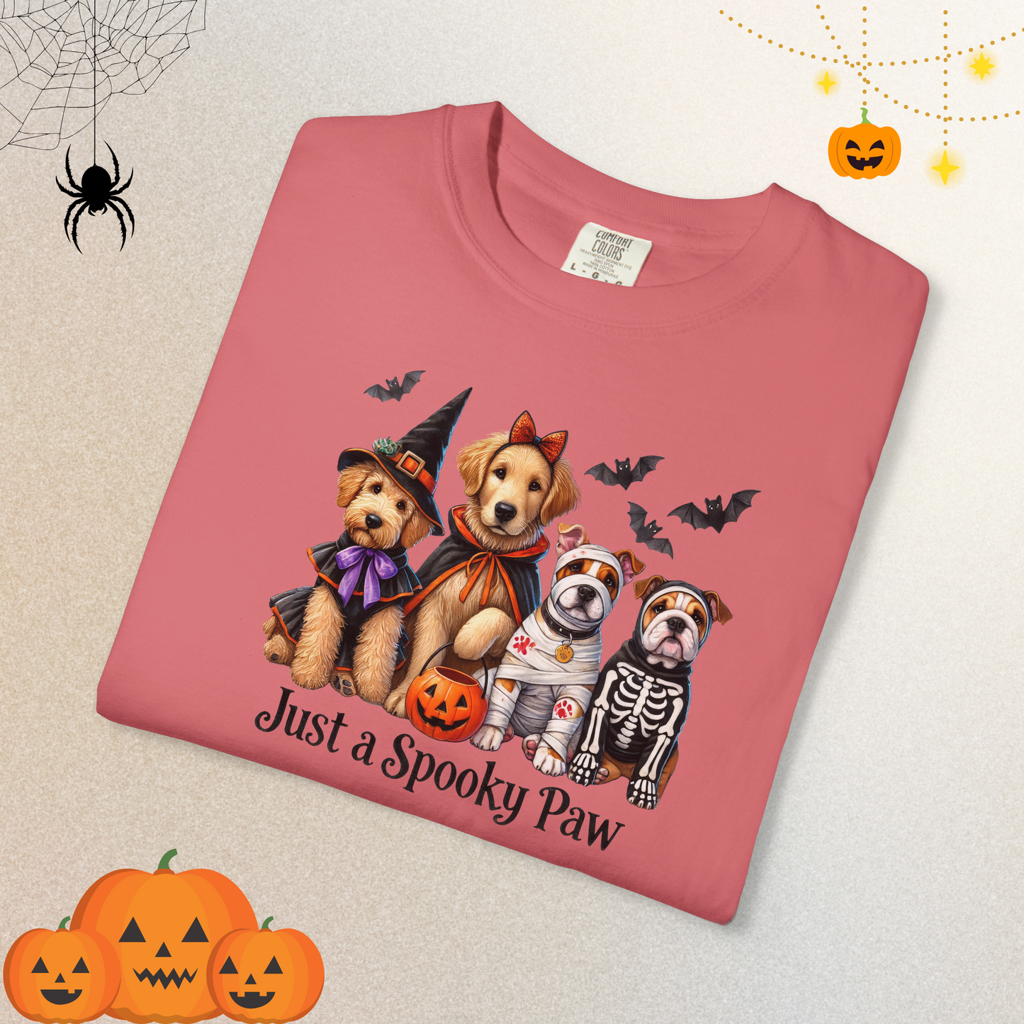 Spooky Paw Halloween T-Shirt | Dog Lover Halloween Shirt for Women & Adults