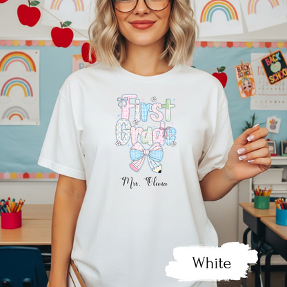 Grade Teacher Shirt, Pre-Kindergarten Teacher Tee, Custom Kindergarten Teacher Shirt, First Grade Teacher T-Shirt, Back to School Gift