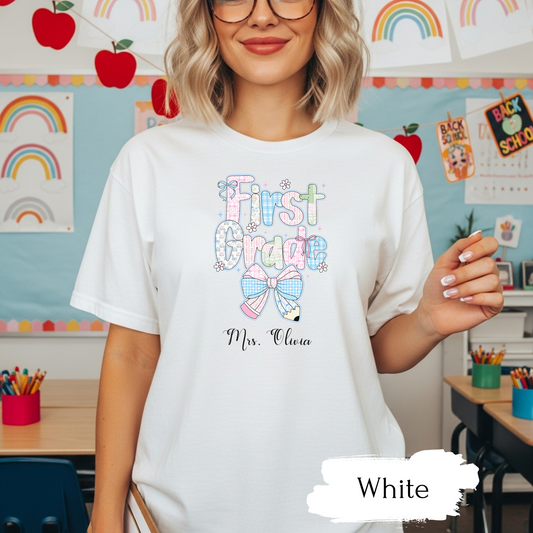 Grade Teacher Shirt, Pre-Kindergarten Teacher Tee, Custom Kindergarten Teacher Shirt, First Grade Teacher T-Shirt, Back to School Gift